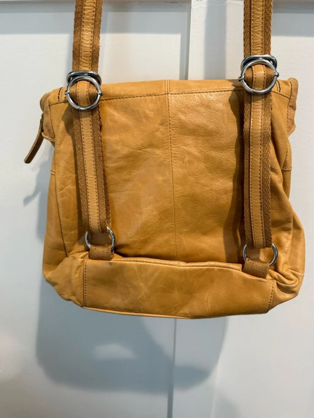 The Sak Leather Convertible Crossbody/Backpack - Mustard